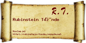 Rubinstein Tünde névjegykártya