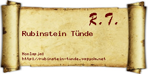 Rubinstein Tünde névjegykártya